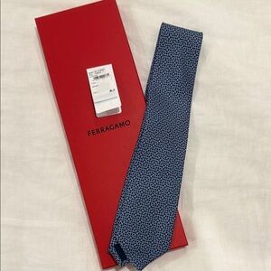 Salvatore Ferragamo Blue Geometric Men's Tie